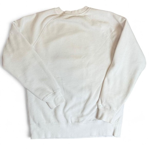 Vintage 80s White Ski Crewneck Sweatshirt – XS Fleece Pullover Winter Retro Apre - Picture 4 of 4
